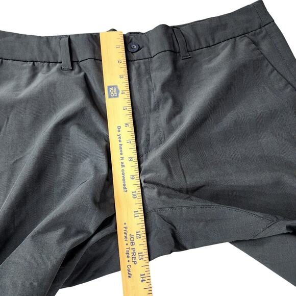 Hang Ten Hybrid Board Short 38 Men Dark Gray Plaid Flat Front Swim Surf Golf 11" - Picture 7 of 11